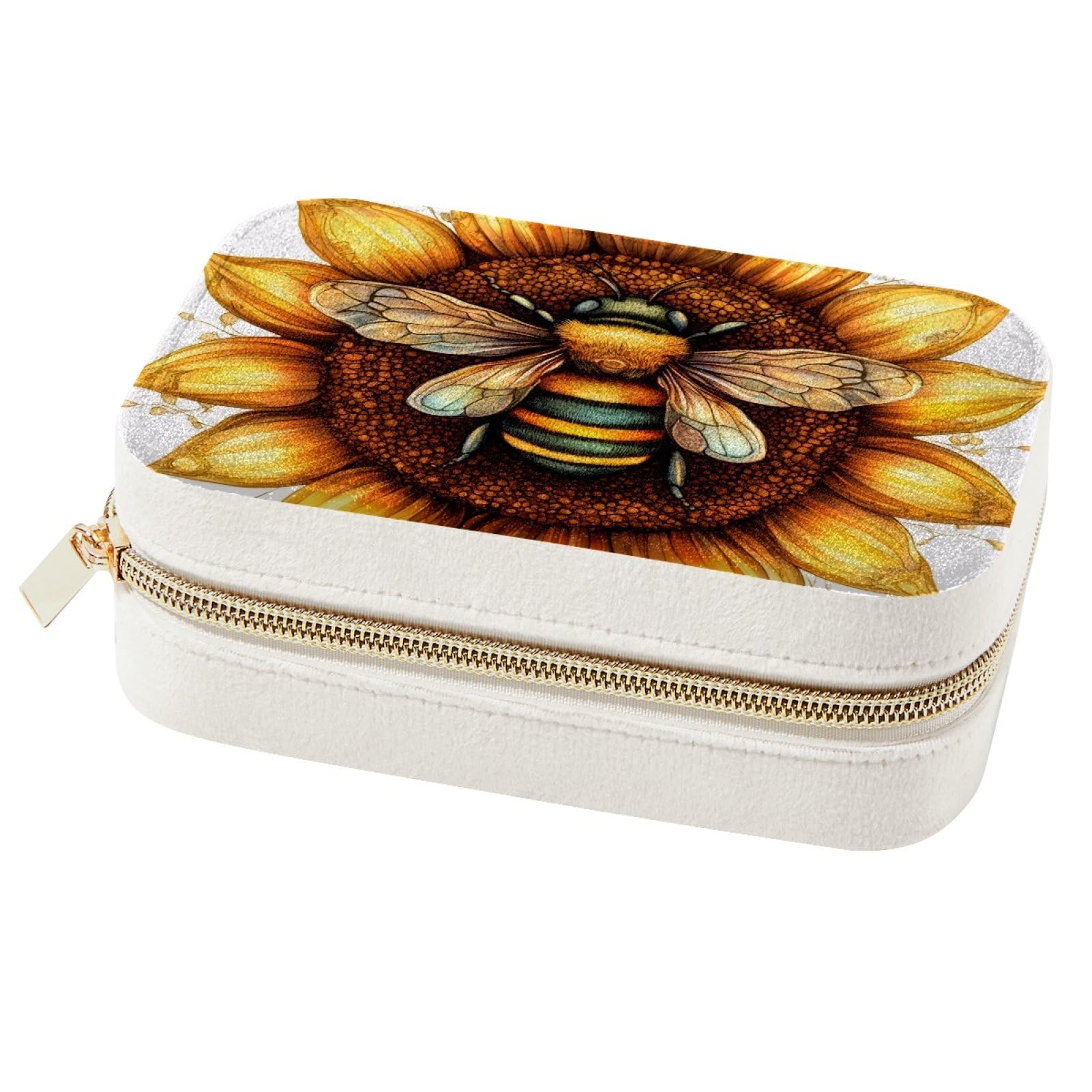 Boîte à bijoux de voyage à motif champêtre pour vacances et week-end