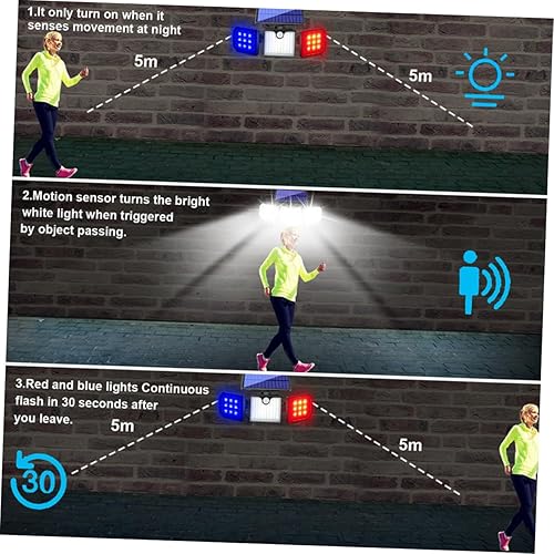 Miniatura 7 de Lámpara de inducción solar de cabeza reflectores batería de pared al aire libre iluminación de seguridad para jardín patio entrada