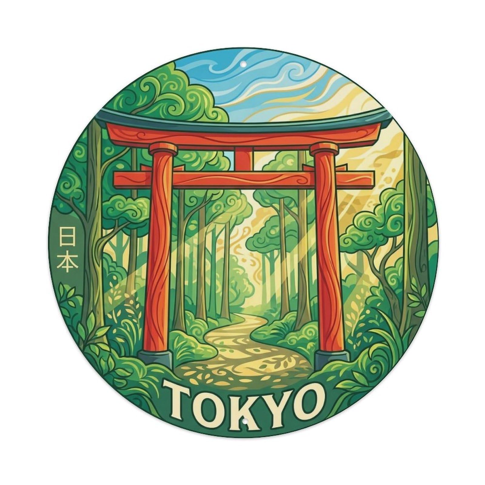 Vintage Travel Tokyo Japan Voyage Vintage Metal Tin Sign Plaque Wall Decor for Cafe, Club Bar, Office, Garden Metal Poster 8x8Inch