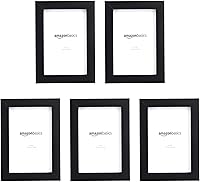 Vista 1 de Yaxa Basics Marco rectangular para fotos, 6 x 4 pulgadas, paquete de 5, color negro