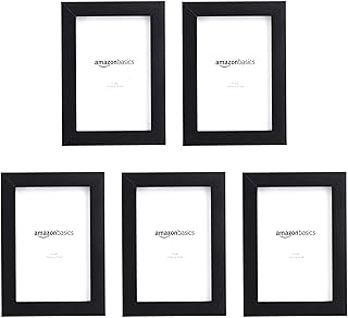 Amazon Basics Rectangular Photo Picture Frame, 6 x 4 inches, Pack of 5, ...