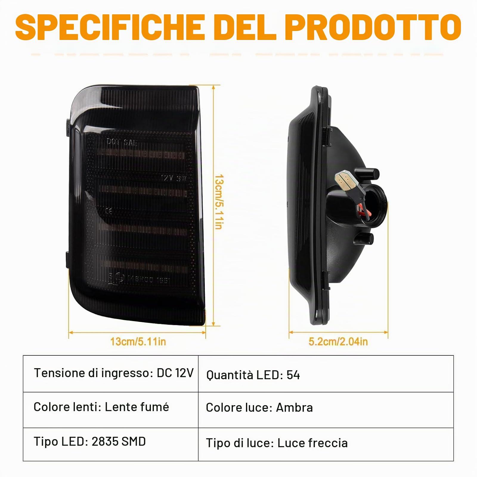 Frecce Specchietto a Indicatori di direzione Specchietto Retrovisore Laterale Compatibile con BOXER FIAT DUCATO RAM PROMASTER CITROEN JUMPER RELAY, 2 Pezzi Canbus