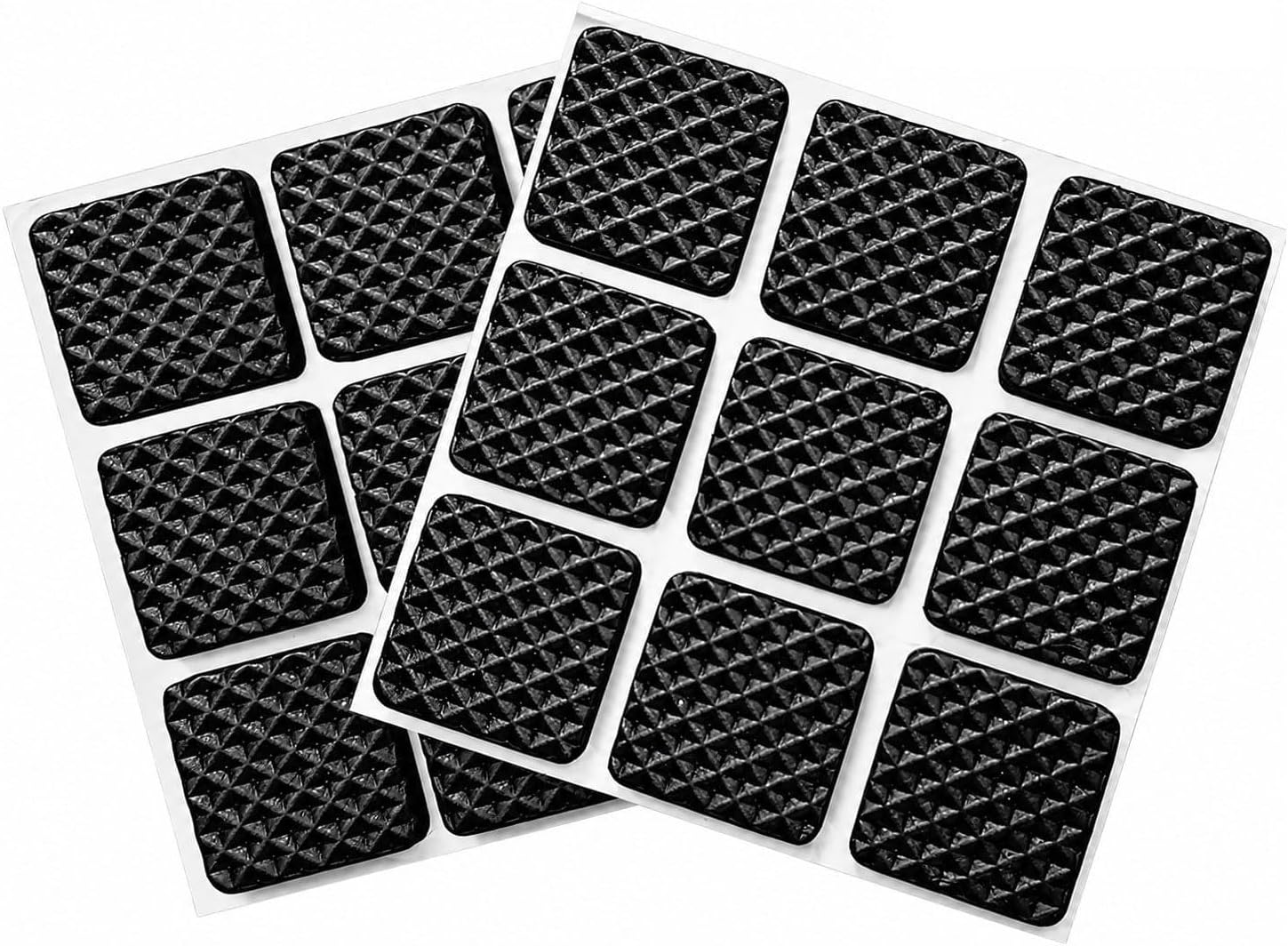 VOLO Silicone Self Adhesive Pads โ Non Skid Square Floor Protector for Sofa, Chair, Table & Furniture Legs, Anti Scratch Noise Reduction Bumper for Home & Office (Black, Pack of 18 Pieces)