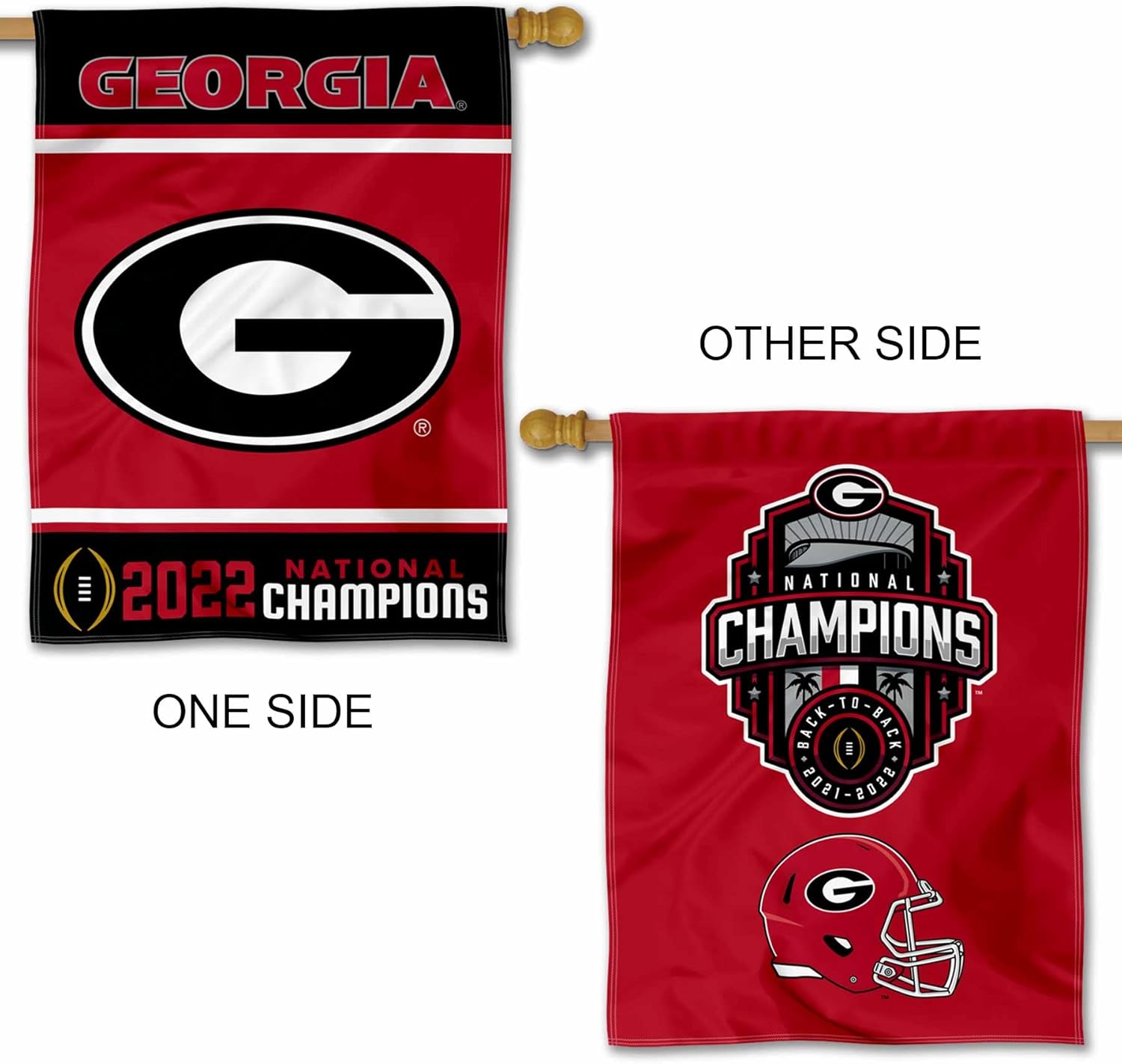 Georgia Bulldogs 2022 College Football Playoff Champions Double Sided House Flag - Image 4
