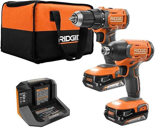 Ridgid 18V Power Tool Combo Kit - 2 Essential Tools Included