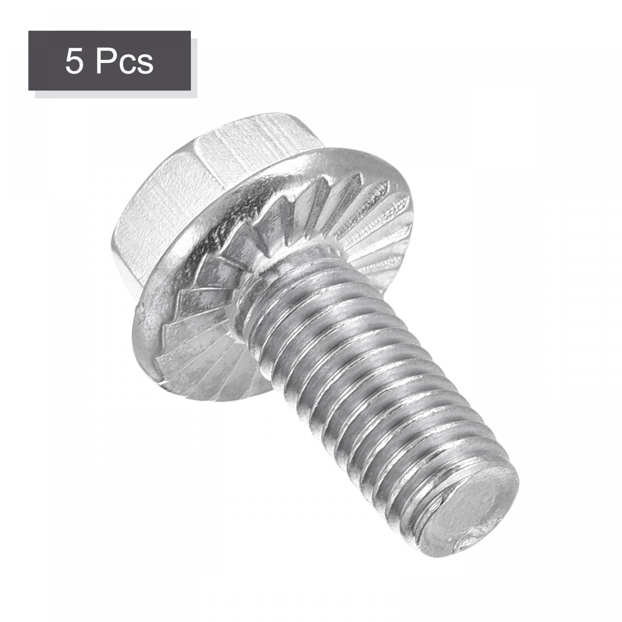 TA-VIGOR 5Pcs M8 x 18mm Hex Serrated Flange Bolts, 304 Stainless Steel Fully Threaded Metric Screws - Image 3