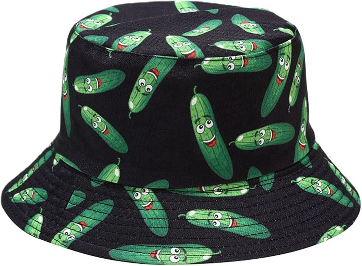 Unisex Cartoon Print Bucket Hats Funny Summer UV Protection Sun Hat