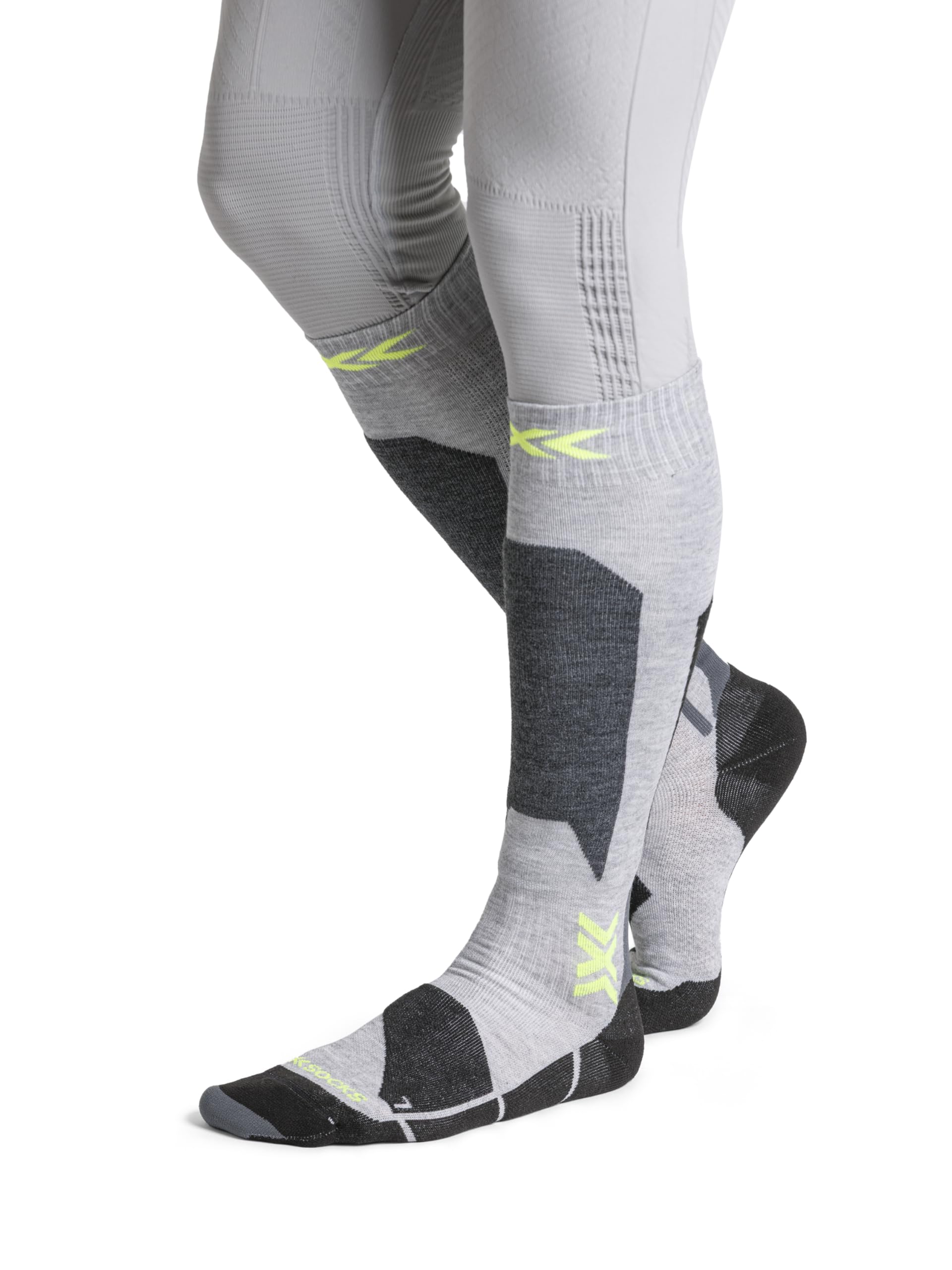 X-Socks Ski Discover OTC – Hochleistungs-Skisocken für Komfort & Unterstützung – O-Ring-Bandage für Stabilität – Ideal für Ski, Snowboard & Wintersport - Deep Purple/Hell Sand, 45-47