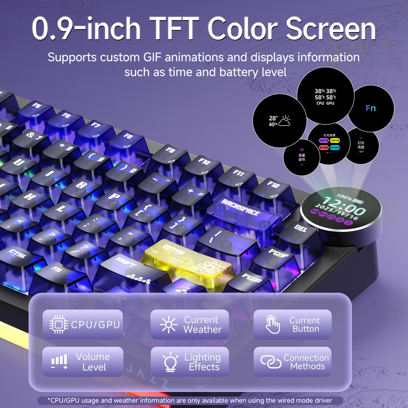 Amazon | AJAZZ AK820 V2 PRO ワイヤレスメカニカルキーボード TFT