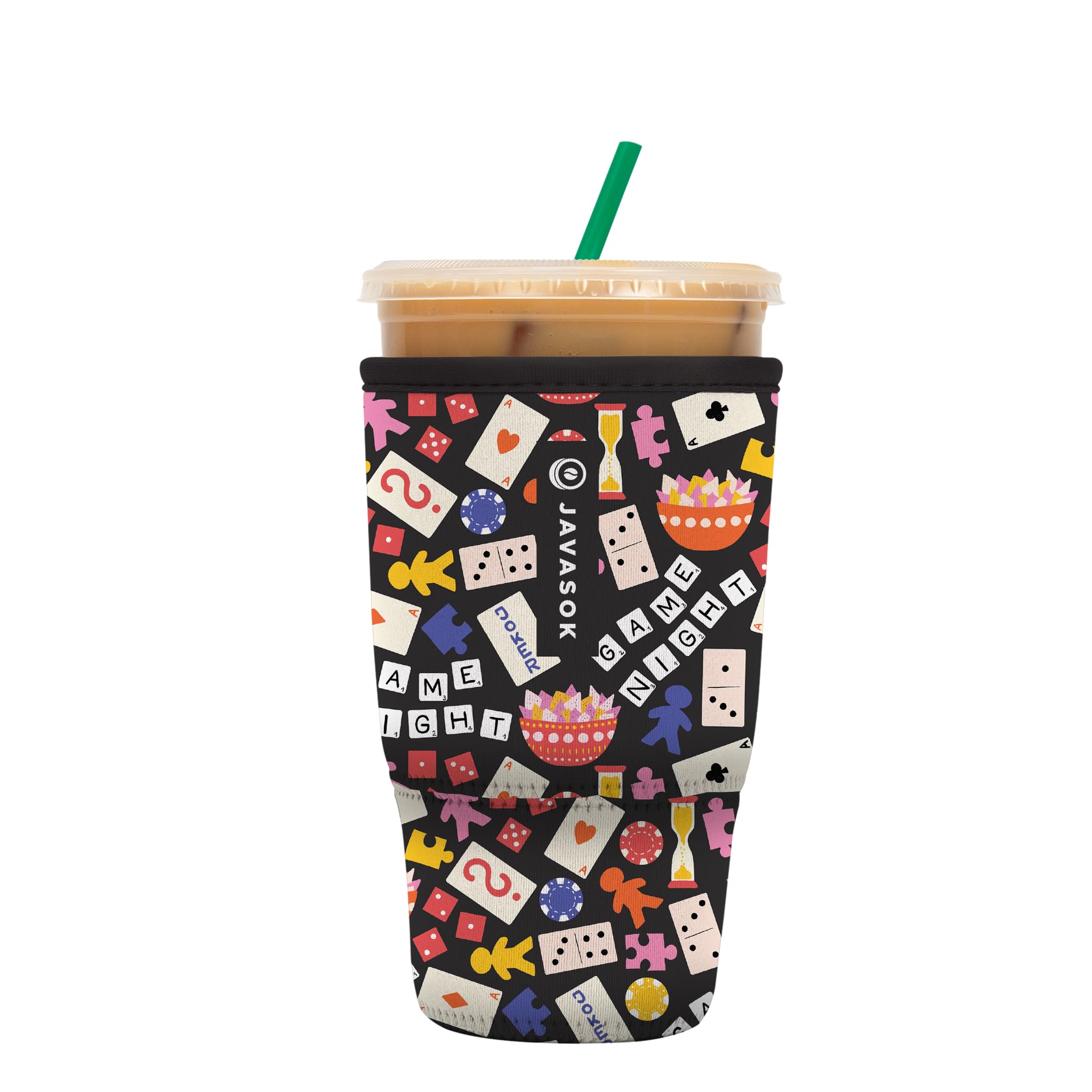 Sok It JavaSok Iced Coffee &amp; Cold Soda Insulated Neoprene Cup Sleeve (Game Night, Large: 30-32oz)