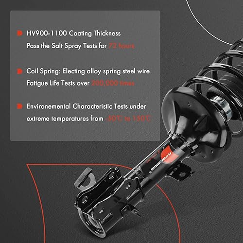 Miniatura 4 de A-Premium Par delantero (2) Conjunto completo de amortiguador y muelle helicoidal compatible con Chevrolet Aveo 04-12, Aveo5 06-11 y Pontiac G3