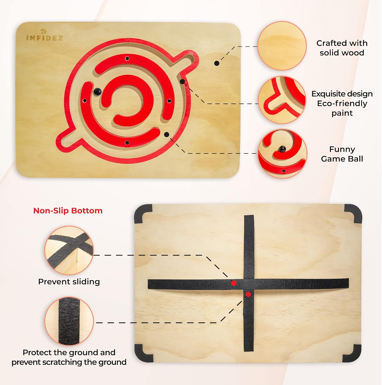 Buy INFIDEZ 360 Degree Rotation Labyrinth Wooden Balance Board Maze