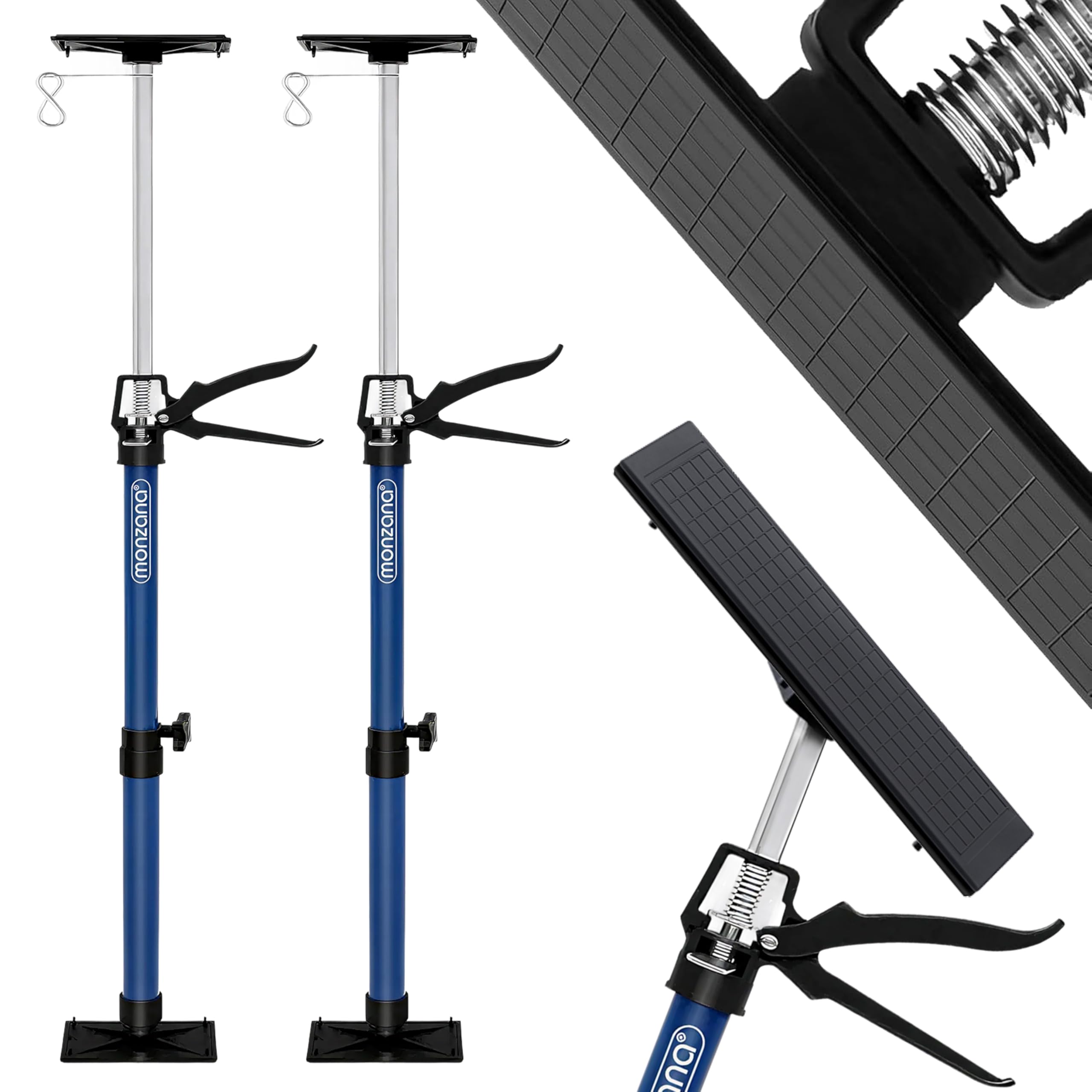 MONZANA® Telescopic Plasterboard Support Props Set of 2 - Heavy Duty Drywall Home Improvement Tools for Plasterboard Fixing and Plaster Board Dry Wall Ceiling Installation