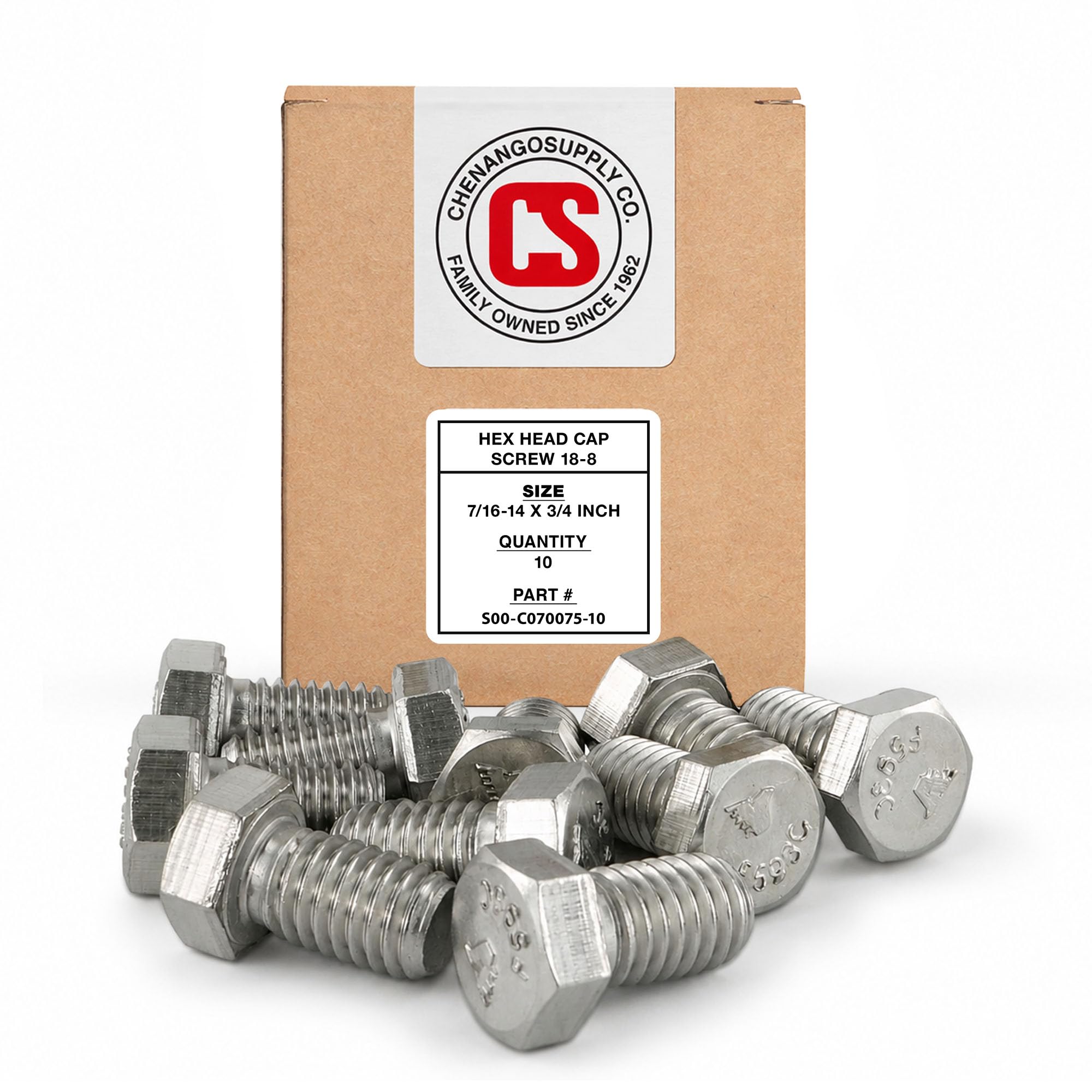 Boulons à tête hexagonale en acier inoxydable 7/16-14 x 3/4 pouces pour fixations robustes