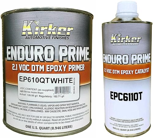 Enduro Prime DTM EPC611QT - Imprimación epoxi blanca EP610QT, un cuarto de galón con catalizador