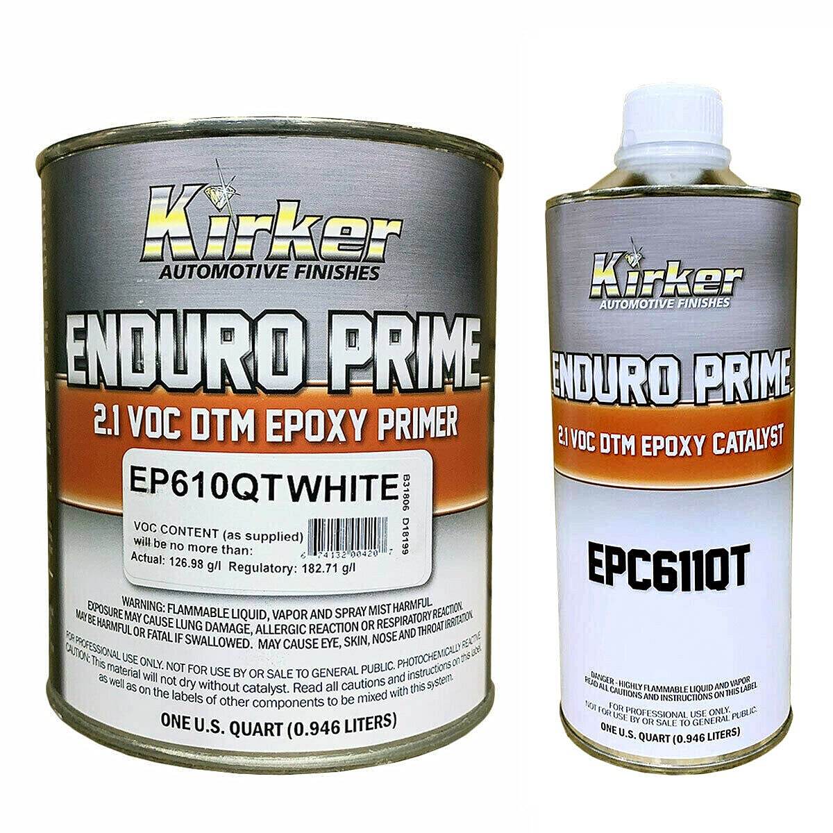 Enduro Prime DTM Epoxy Primer White EP610QT One Quart with Catalyst EPC611QT