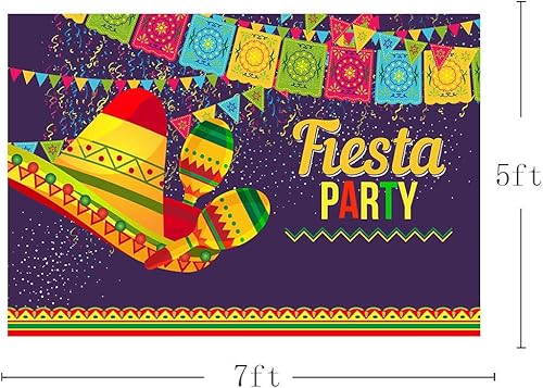Miniatura 3 de MEHOFOTO Fondo de fotografía para fiesta de cumpleaños con temática de México Banderas de colores Sombrero de bolos Banner de estudio fotográfico