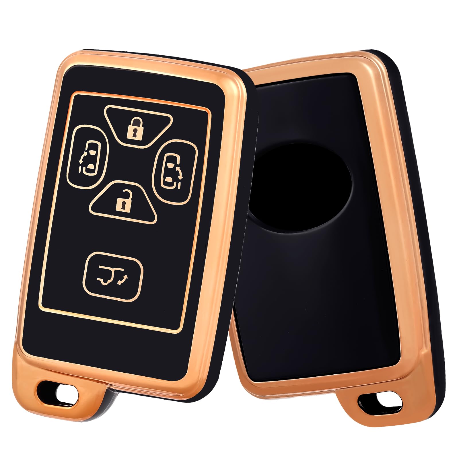 Toyota Key Case Compatible with Toyota Alphard 20 Series, Vellfire 20 Series, Key Cover Noah, Voxy 70 Series, Key Case, Estima Key Cover Isis, Auris ist, Allion, Mark X Geo, 5-Button Smart | 5ボタン 適合 Toyota アルファード 20系 ist スマートキーケース 両側スライドドア TPU製 キーカバー 軽量 傷防止- ブラックゴールド multicolor (black / gold)