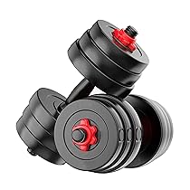 Kore PVC DM 4-40 Kg (Black/Black-Red/3 IN 1 Convertible) Dumbbells Set and Fitness Kit