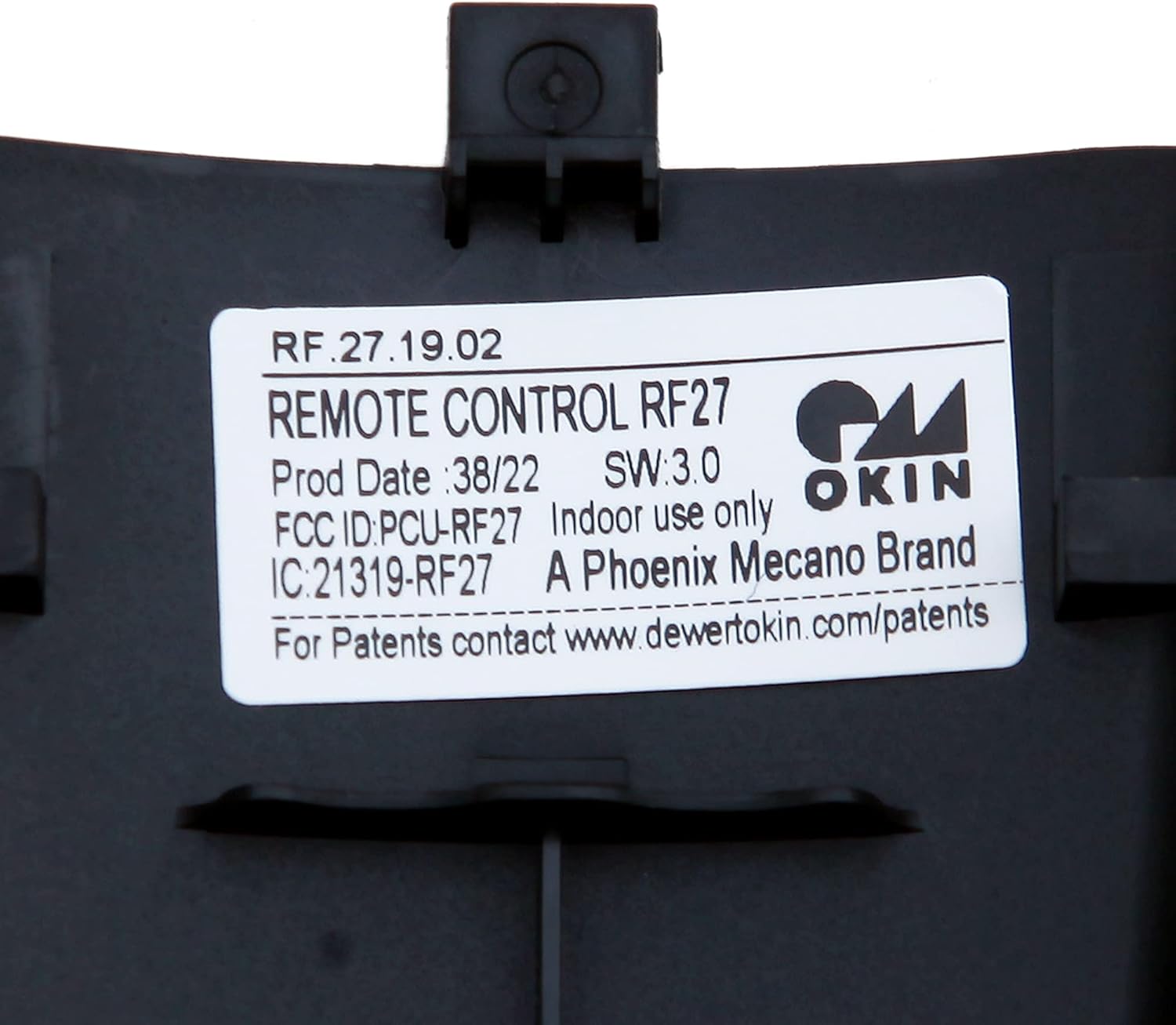 Adjustable Bed Okin Model RF.27.19.02 Remote Control Replacement