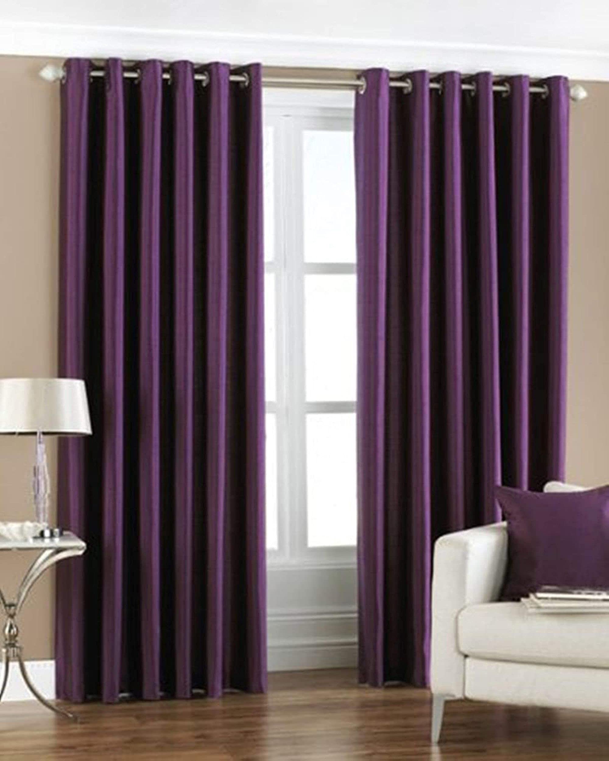 Kiara Creations Elegant Solid Semi-Sheer Curtains for Window- 5 Feet (Pack of 1) Purple