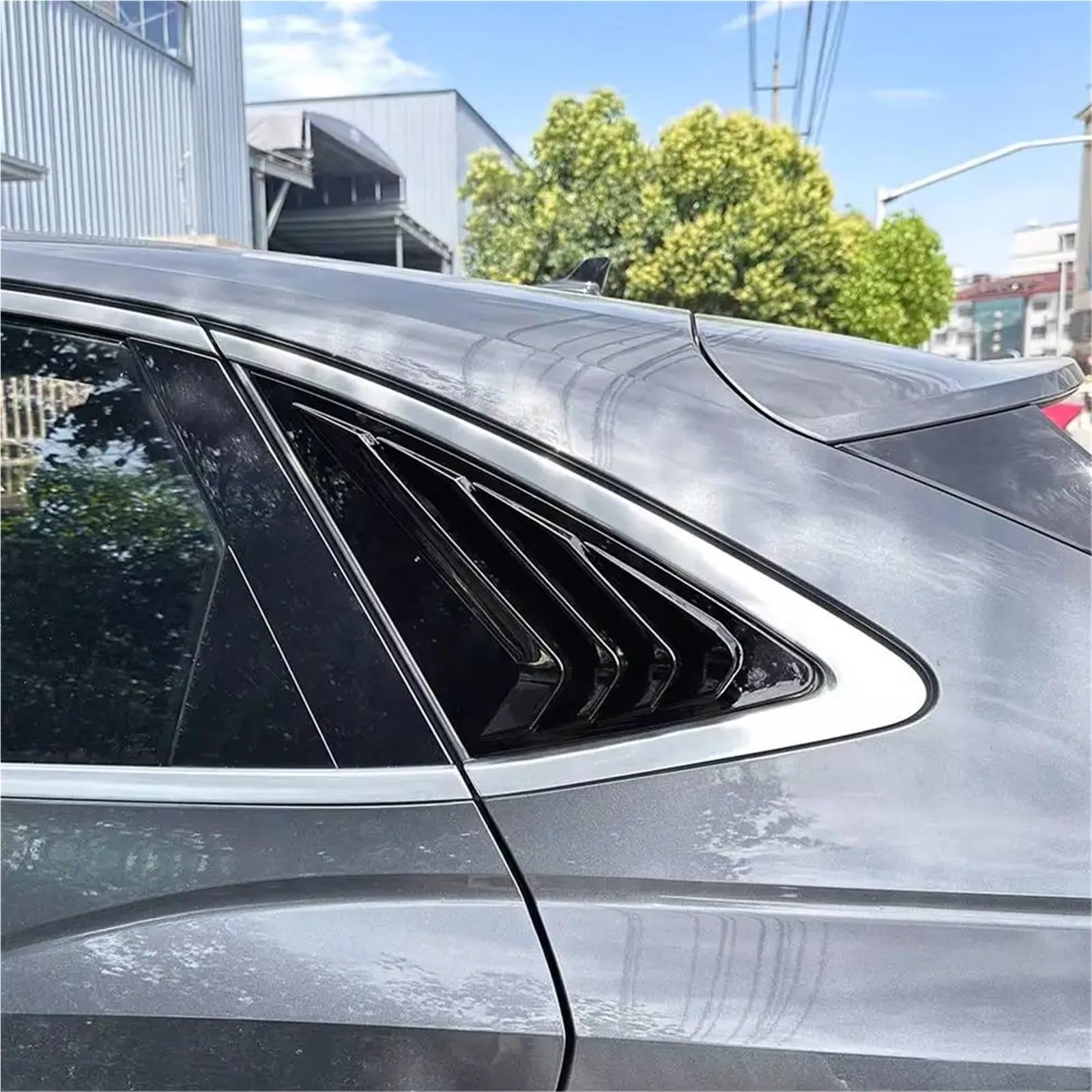 Spoiler Migawki Tylnej Szyby Pasuje do żaluzji tylnej szyby samochodu Audi Q3 F3 Sportback 2019+ Włókno węglowe, błyszczący czarny, wylot powietrza, materiał ABS(Carbon Fiber Look)