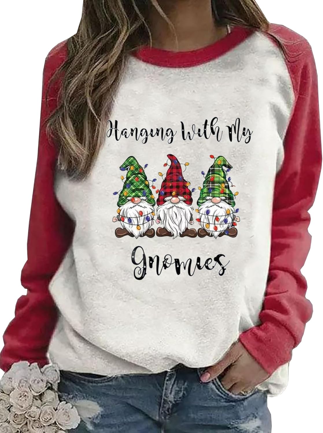 forksy.】オーバーサイズレトロプリントスウェットプルオーバー forksy.│MONO-MART [モノマート] 公式オンラインストア LLHXRUI Hang With My Gnomies スウェットシャツ レディース クリスマス 長袖 プルオーバー シャツ 面白