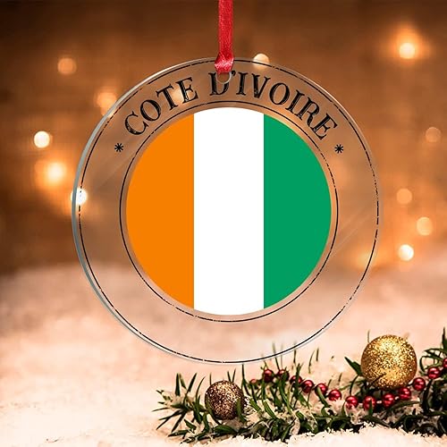 Vista 123 de Bandera de Curazao - Adorno para árbol de Navidad, bandera nacional, decoración de árbol de Navidad de Curazao, recuerdo acrílico, adorno colgante