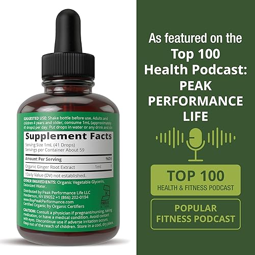 Miniatura 6 de Gotas líquidas de extracto de raíz de jengibre orgánico USDA. Cero azúcar, suplemento de aceite de jengibre vegano no amargo para apoyo