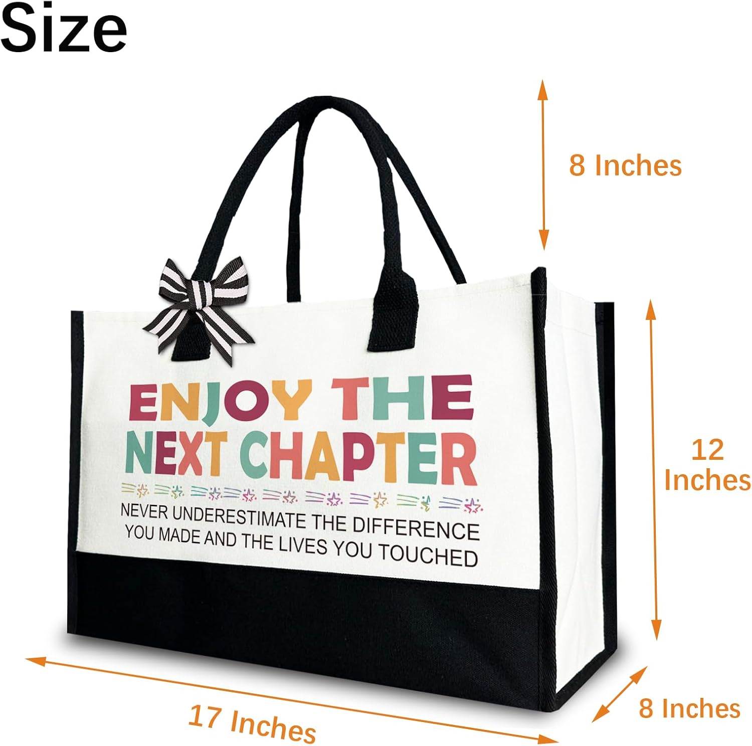 Aesthetic Canvas Tote Bag for Women, Shoulder Bag Gifts for Friends Bestie, 12x17 inch - Image 4