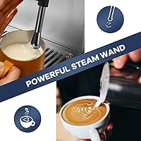 Vista 6 de Garvee Espresso Machine Built-In Grinder, High Power Milk Frother, Digital LCD, Stainless Steel (Single/Double Brew)
