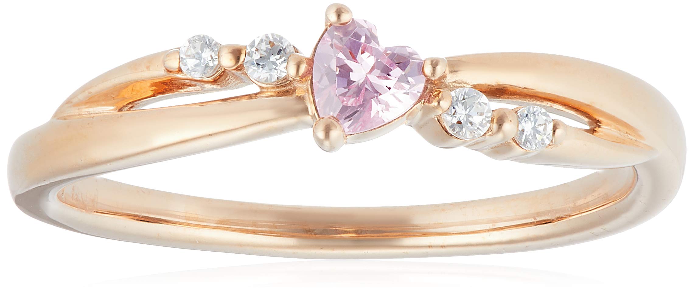 4℃ ハート キュービックジルコニア K10ピンクゴールドリング Amazon | 4℃ (ヨンドシー) ハート キュービックジルコニア K10ピンク