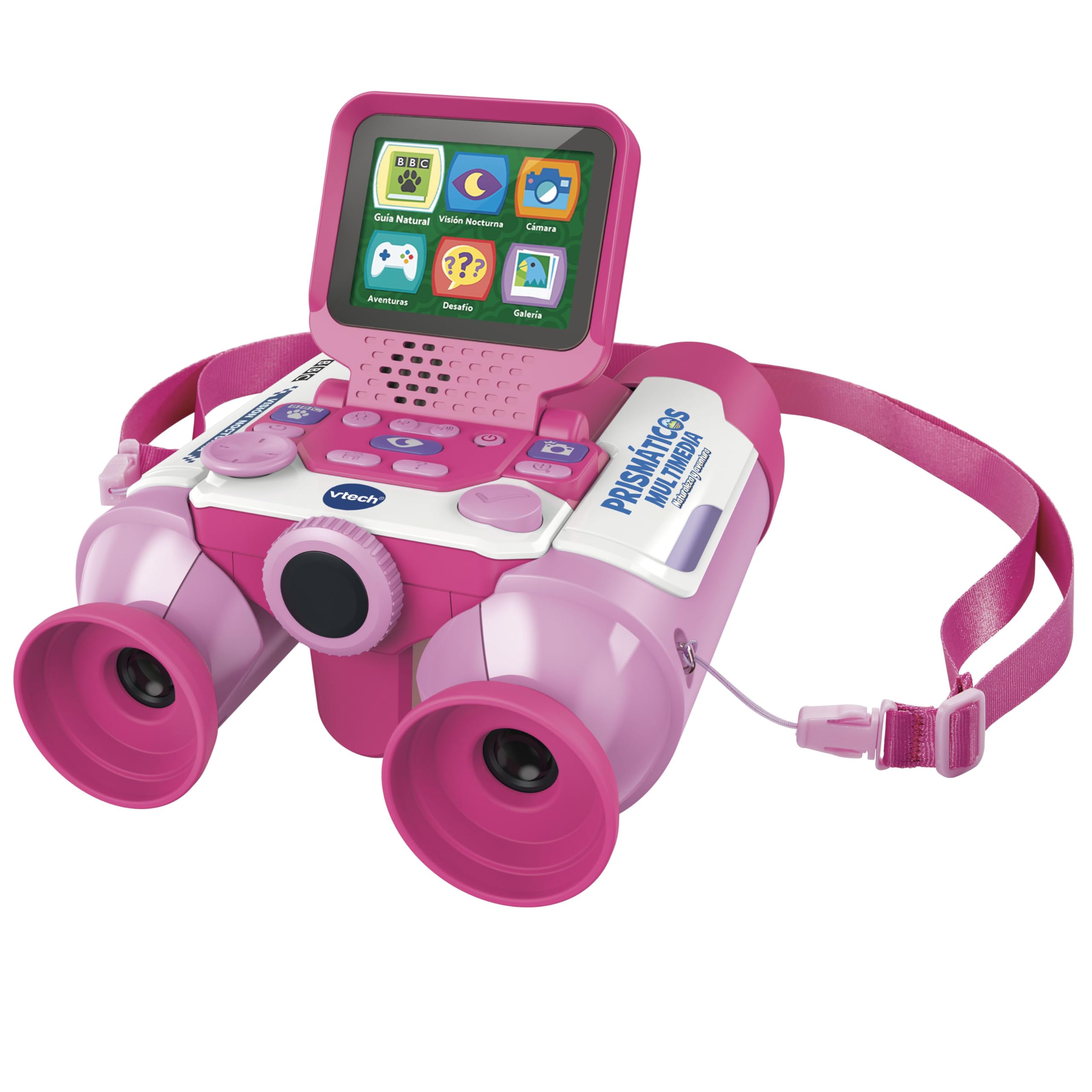 VTech - Binocolo multimediale natura e avventura, binocolo per bambini con fotocamera, foto e video, visione notturna, giochi educativi, design ergonomico, versione ESP