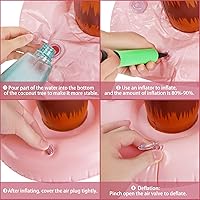 Vista 4 de Ruisita Juego inflable de 57 piezas para fiesta Luau, incluye palmeras inflables, plátano, bolas de playa, flamenco, juguetes de flamenco, loro