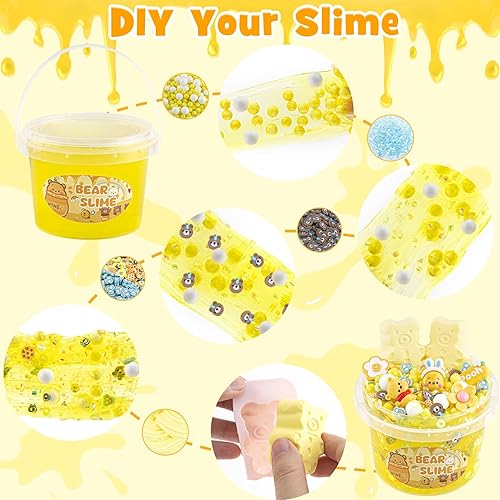Vista 32 de LAWOHO Slime transparente para niños, kit de limo de uva morada para niñas y niños de 8 a 12 años, slime crujiente con cubos de gelatina, slimes