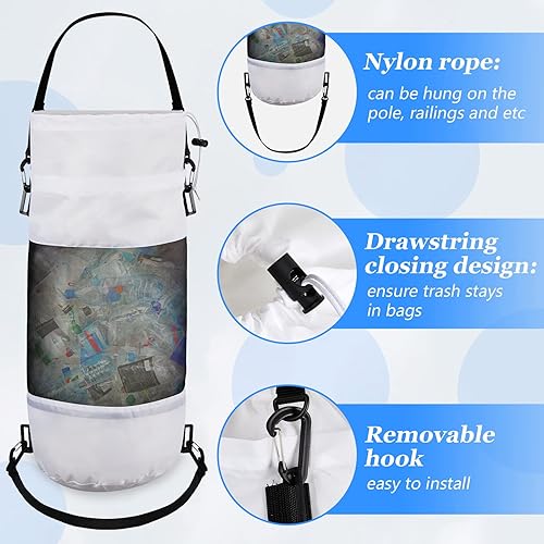 Miniatura 3 de 2 Packs Portable Boat Accessories Mesh Trash Bags Trash Can Garbage Container for Boat Kayak Camper Fishing Cabin Storage Men Women Adults(Black