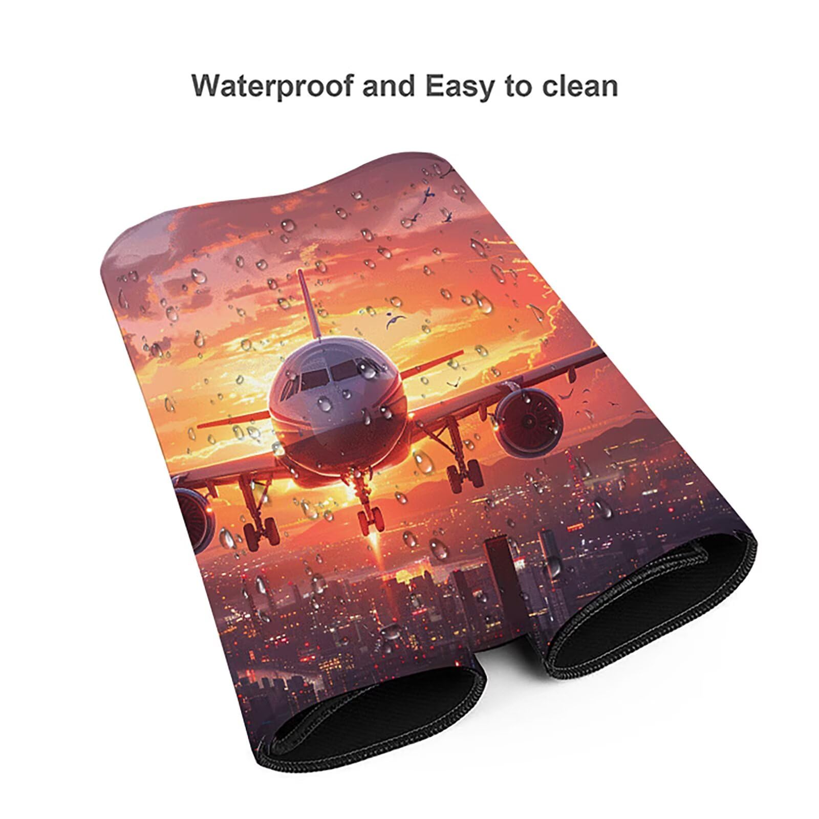 Aereo Tappetino Mouse XXL 1200x600mm Tappetino Mouse Giallo Gomma Antiscivolo Sottomano Scrivania, Migliora Precisione e Velocità Mouse Pad per Ufficio Gaming Accessori Scrivania, Regalo Uomo, H-H