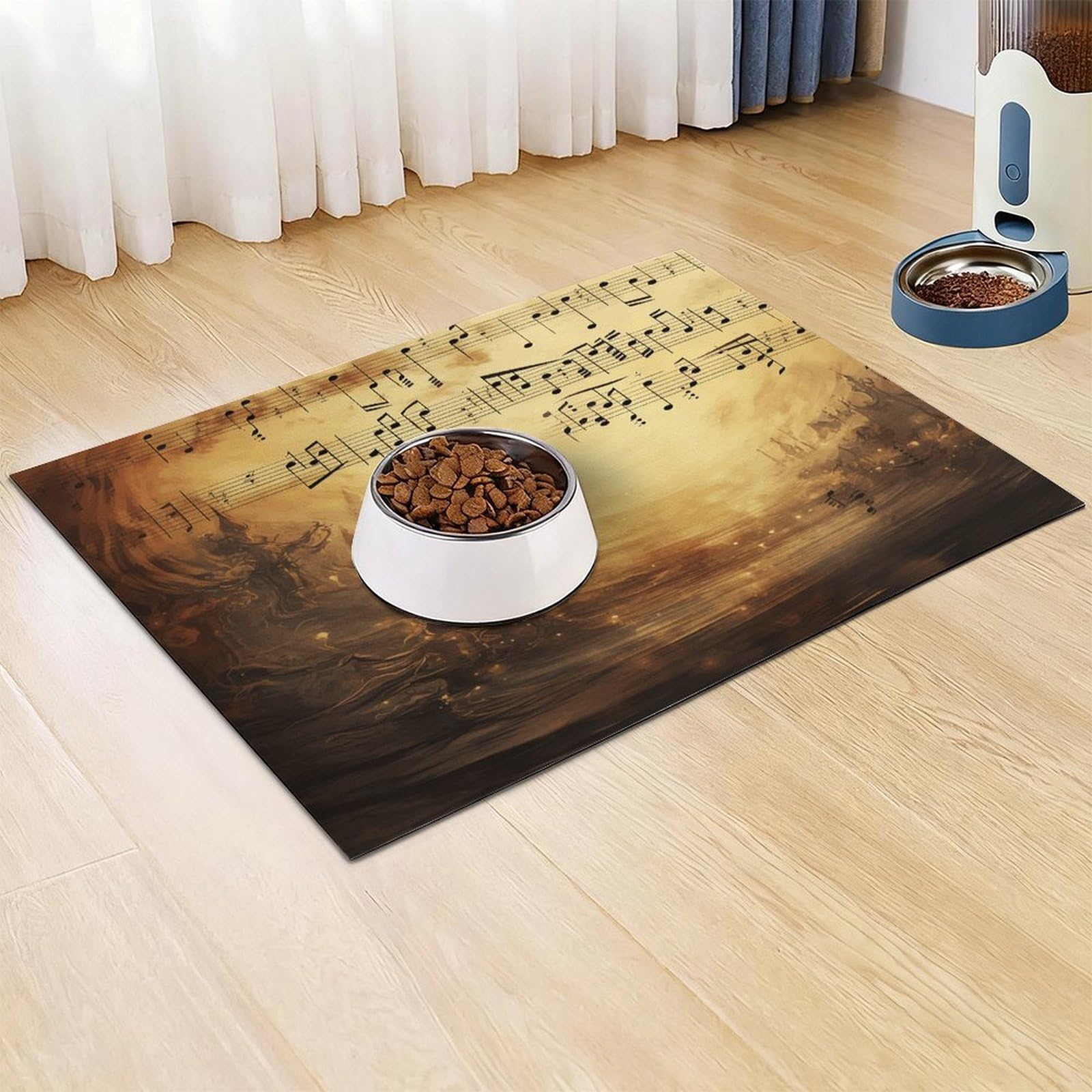 Tapis de nourriture pour chat - Tapis d'alimentation antidérapant pour chien et chat - Facile à nettoyer pour la nourriture et l'eau - 61 x 81,3 cm