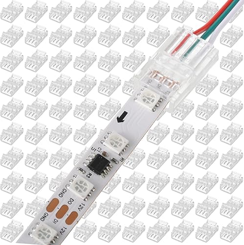 Miniatura 8 de 20 conectores de luz LED de 3 pines, tira a cable, conector rápido, extensión LED, conector de tira LED de 3 pines, conectores de tira de terminales