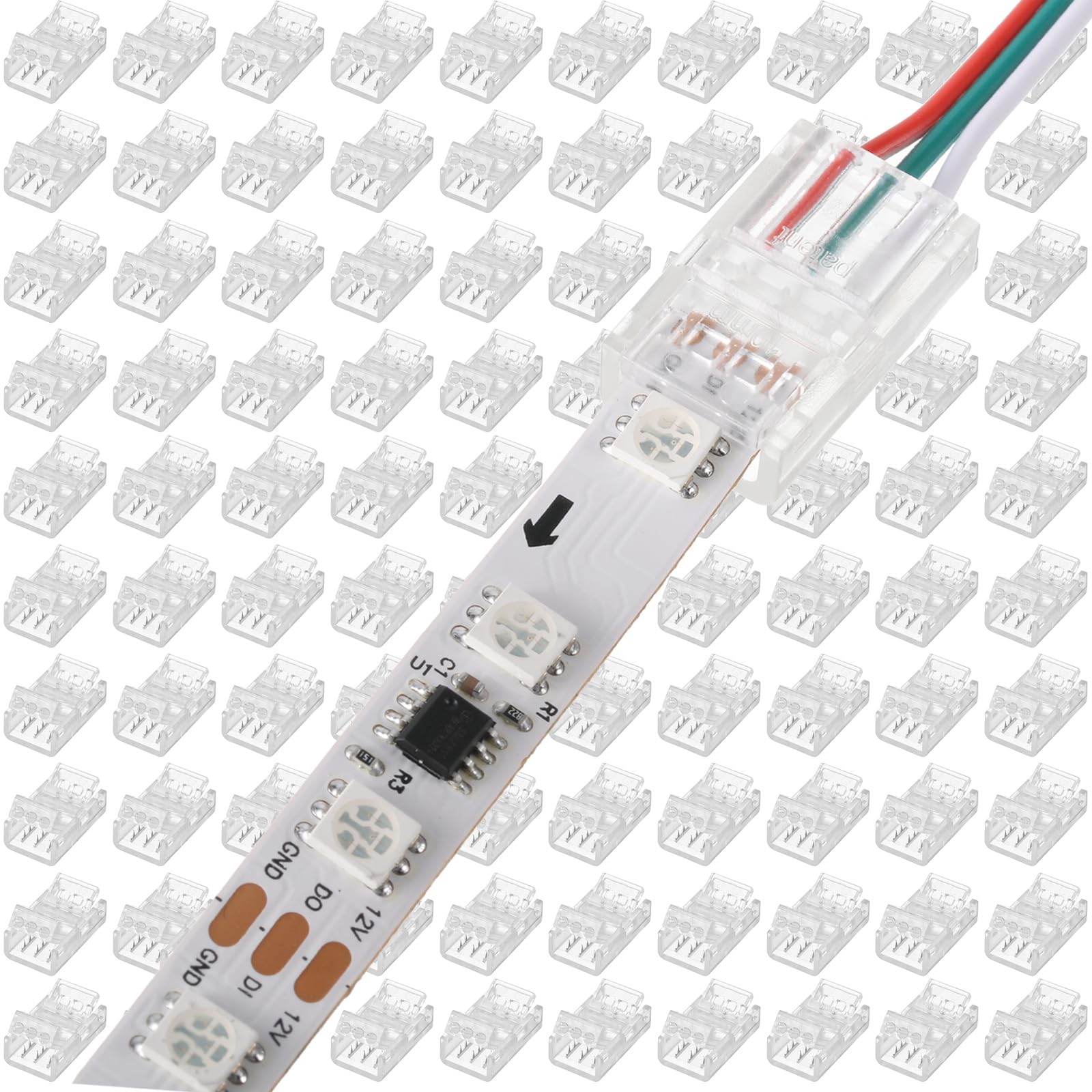 Photo 1 of Flutesan 100 Pcs 3 Pin 10mm LED Light Strip Connectors