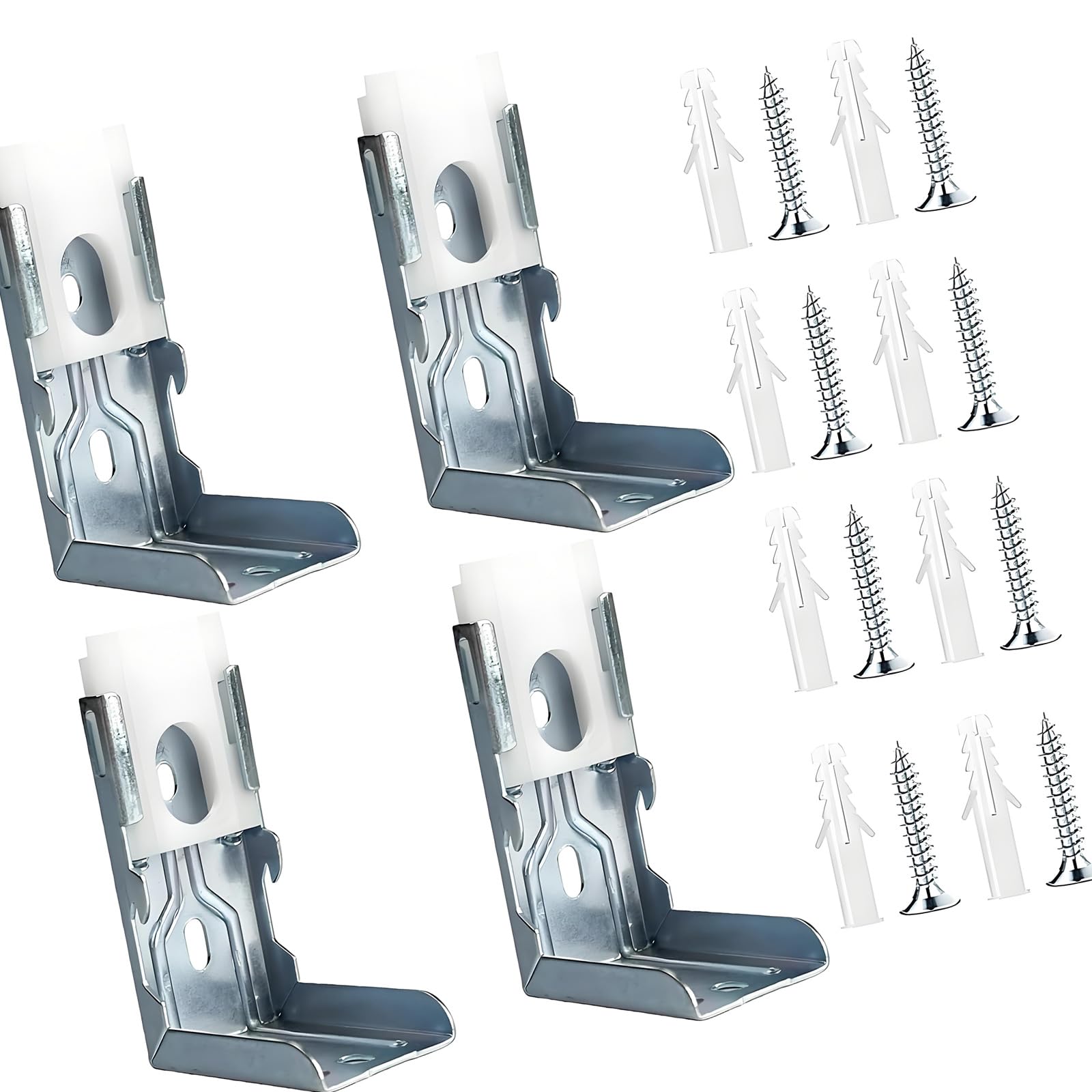 Oxxggkao 4 Piece Zebras Roller Blinds and Soft Screen Shade L Brackets Metal Vertical Blind Mounting Brackets Hardware Accessories Soft Sheer Curtain Fasteners