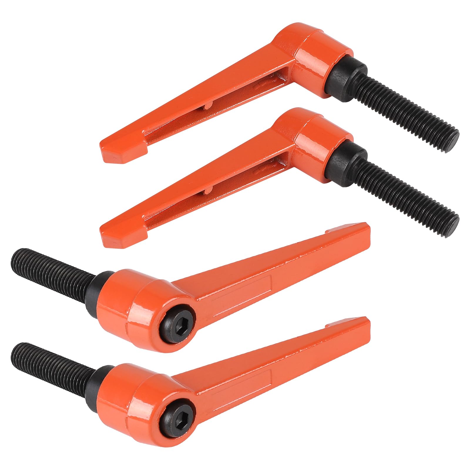 efuturetime 4 Pcs Maniglie a Leva di Serraggio M10-40mm Maniglia a Ripresa di Boccaggio Regolabile in Acciaio al Carbonio Arancione