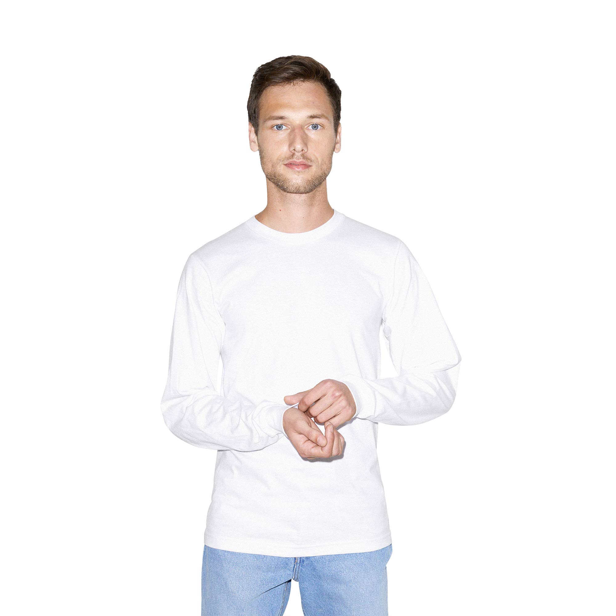 American Apparel Organic Fine Jersey Crewneck Long Sleeve T-Shirt T-Shirt Mixte