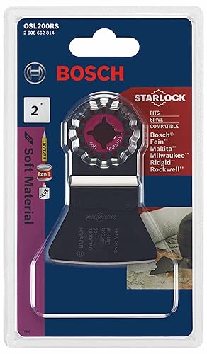 Miniatura 2 de BOSCH OSL200RS Starlock - Cuchilla de rascador rígida de acero de alto carbono para eliminar selladores resistentes, adhesivos, pintura (1 pieza),