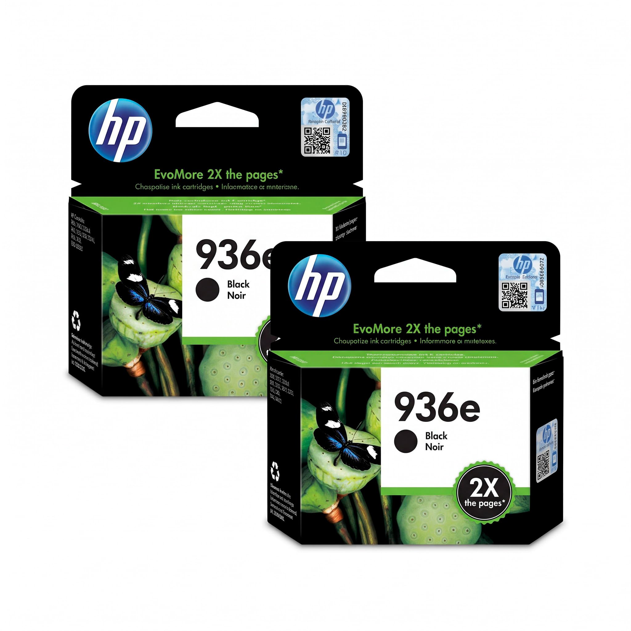 HP 936e Black EvoMore Ink Cartridge | Works with OfficeJet 9120,Pro 9100,Pro Wide Format 9700 | Carbon Neutral-| 4S6V6LN,(Pack of 2)
