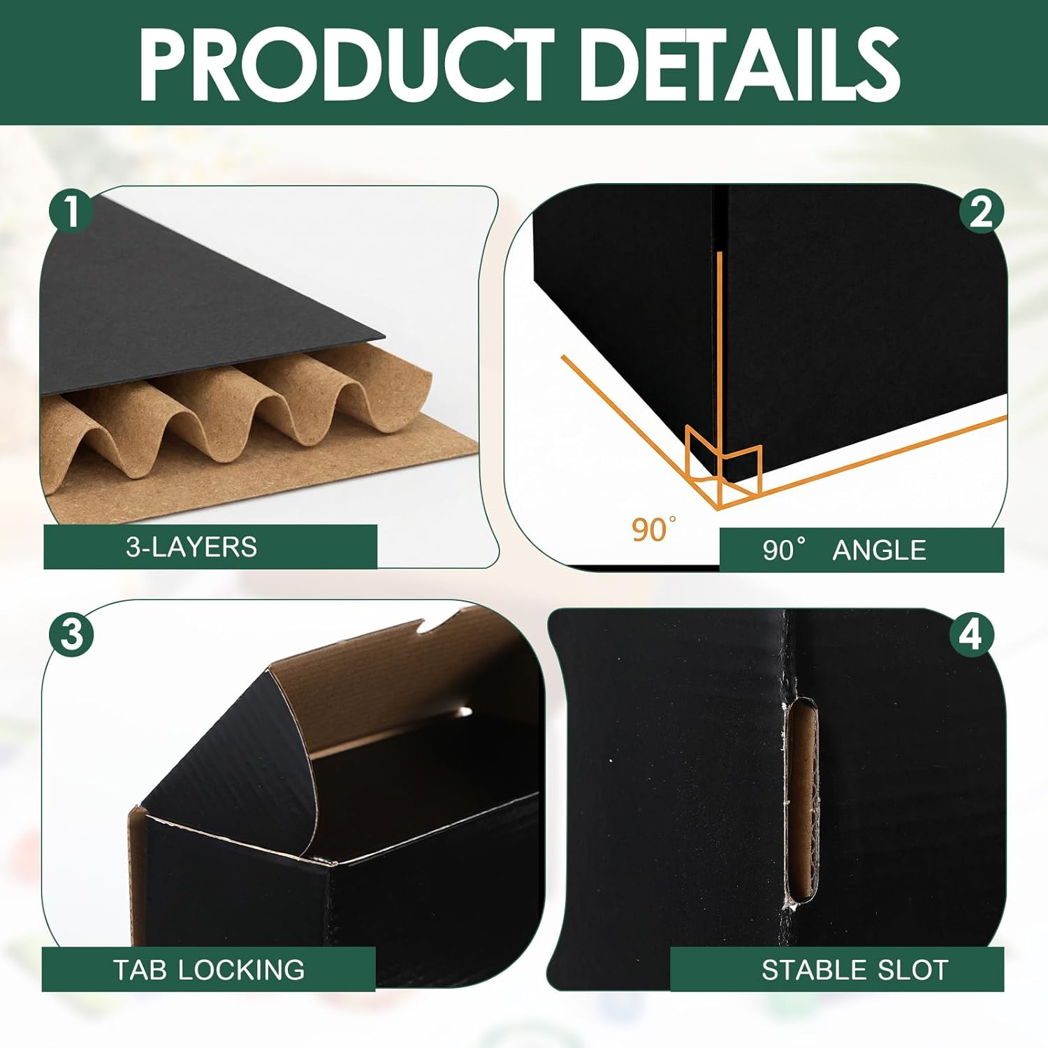 Yexiya 40 Pcs 400 Count Trading Card Storage Box Cardboard Baseball Card Storage Box Collectible Cases for Sports Gaming Cardboard Game Collecting Holder Supplies (Black)