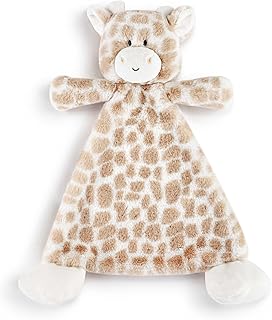 DEMDACO Greta Giraffe Tan and Brown 13 x 11 Inch Children's Plush Activity Rattle Blankie