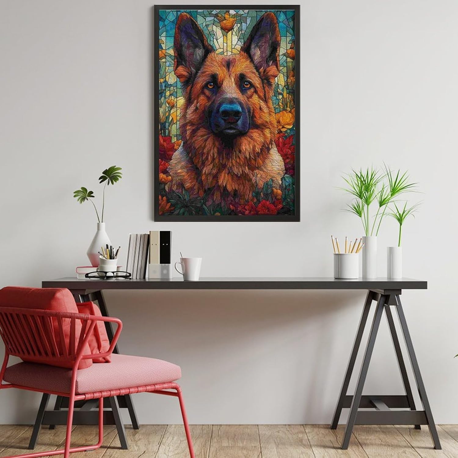1000 Piece Wood Jigsaw Puzzles for Adults German Shepherd Dogs Wood Puzzles for Adults Games Family Education Toys Gifts
