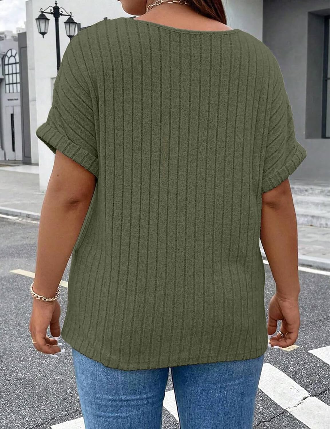 Viracy Plus Size Top for Women Short Sleeve Blouses Zip-up V Neck Top Womens Fashion 2025 Trendy Casual Work Shirt 1X-5X - Image 2