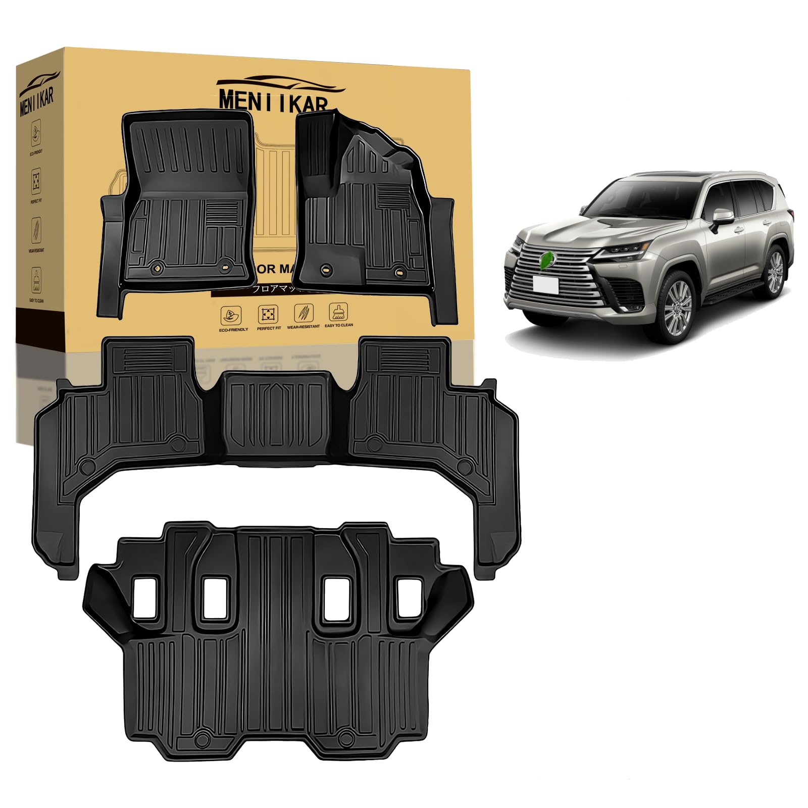 Amazon | 「MENIIKAR」トヨタ新型レクサス LX600 のフロアマット7人  
